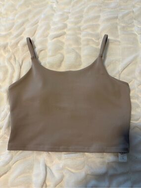 Women's Taupe Cropped Camisole Top - Classic Spaghetti Strap
